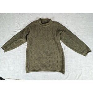 Vintage 90s Roll Neck Sweater Olive Green Next Issue USA women’s Oversized Med